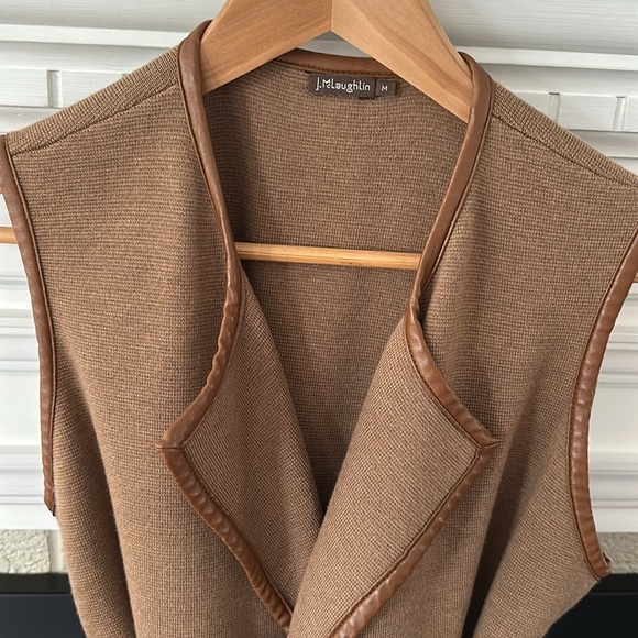 J Mclaughin medium merino wool midi beige vest - Picture 2 of 6